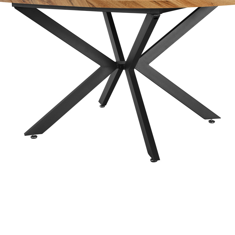 Tavolinë e zgjerueshme Edina pakoworld mdf në ngjyrë SONOMA me këmbë metalike të zeza 130-170x130x75cm
