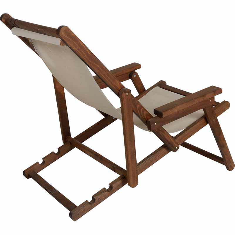 Chaise longue Retto pakoworld ahu masiv arrë-PVC ngjyrë jashtë