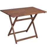 Tavolinë ngrënieje Retto set me 5 pjesë dru masiv ahu arrë-PVC e zezë 80x60x72cm