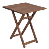 Set tavoline ngrënieje Retto prej 3 copash dru masiv ahu arrë-stof-e zezë-gri 70x70x71cm