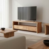 Mbajtëse TV Konna pakoworld dru masiv akacie arre 140x40x45cm