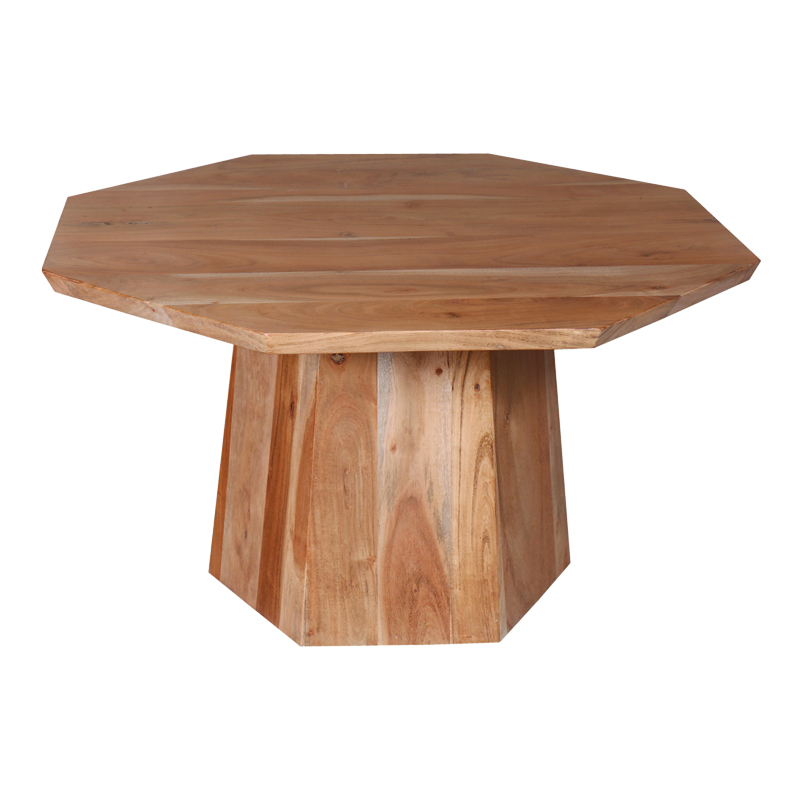 Tavolinë kafeje Octagon pakoworld prej druri akacie në nuancë natyrale D80x45cm
