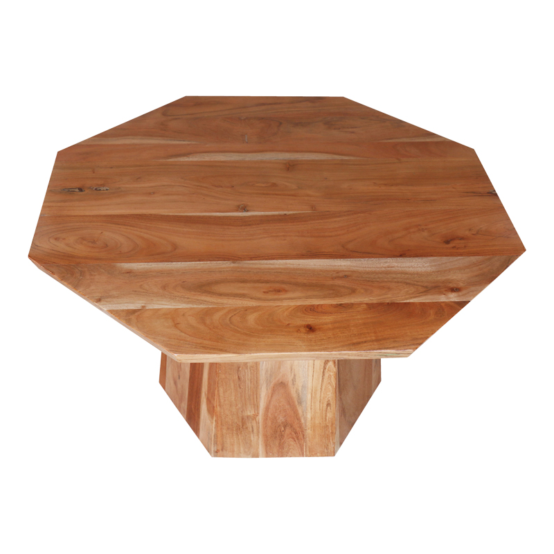 Tavolinë kafeje Octagon pakoworld prej druri akacie në nuancë natyrale D80x45cm