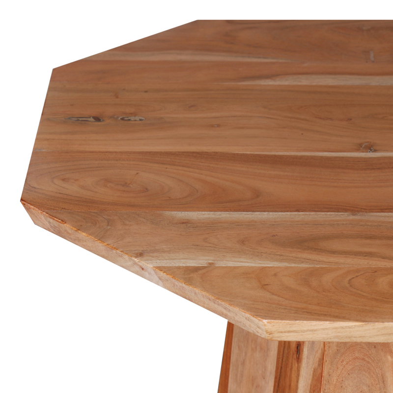 Tavolinë kafeje Octagon pakoworld prej druri akacie në nuancë natyrale D80x45cm