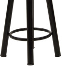 Stol bari Onyx pakoworld dru lisi-metal i zi me shkëlqim D33x77cm