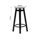 Stol bari Onyx pakoworld dru lisi-metal i zi me shkëlqim D33x77cm