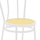 Karrige Vjenë pakoworld pe rattan bezhë-metal i bardhë