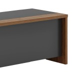 Tavolinë zyre profesionale këndore e djathtë Oscar pakoworld arrë-qymyr 200x188,6x76cm