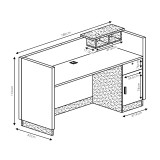 Recepsion profesional Oscar pakoworld arre-antracit 180x65x110cm