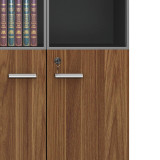 Bibliotekë profesionale Oscar pakoworld me dyer prej qelqi arrë-antracit ngjyrë 80x40x200cm