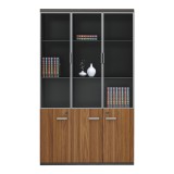 Bibliotekë profesionale Oscar pakoworld me dyer xhami në ngjyrë arrë-antracit 120x40x200cm