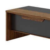 Tavolinë zyre profesionale me kënd të majtë Oscar pakoworld arrë-antracit 220x180x76cm