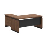 Tavolinë zyre profesionale e kthyeshme Oscar pakoworld melamine në nuancë arre-qymyr 200x180x76cm