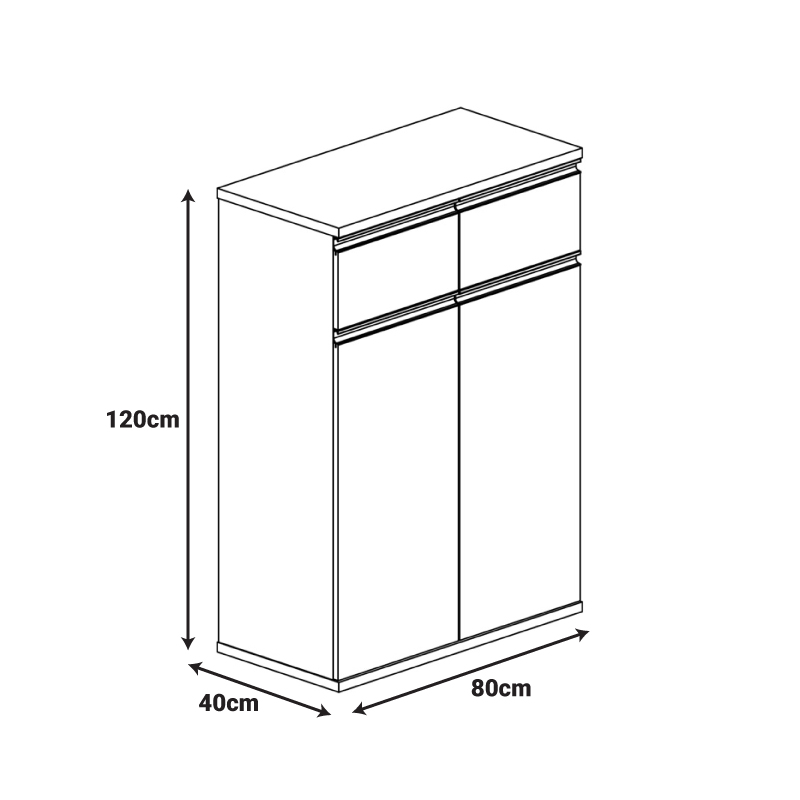 Kabinet zyre profesional Oscar pakoworld në nuancë arrë-antracit 80x40x120cm