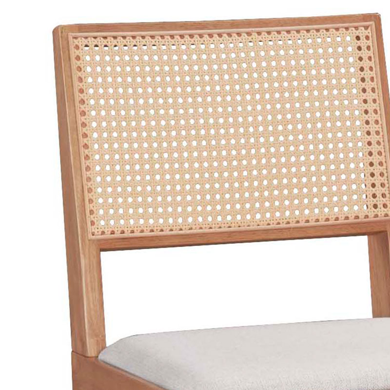Karrige Winslow pakoworld dru rubberwood arrë e çelur-pvc rattan natyral-pëlhurë gri