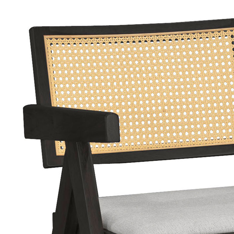 Fotel Winslow pakoworld dru kauçuk i zi-pvc rattan natyral-copë gri