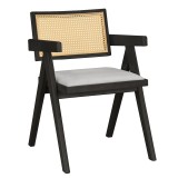 Fotel Winslow pakoworld dru kauçuk i zi-pvc rattan natyral-copë gri