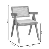 Fotel Winslow pakoworld dru kauçuk i zi-pvc rattan natyral-copë gri