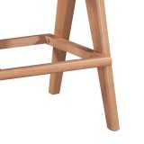 Stol bari Winslow pakoworld dru rubberwood arrë e lehtë-pvc rattan natyral-pëlhurë gri 44.5x46x98cm