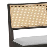 Stol bari Winslow pakoworld dru gome i zi-pvc rattan natyral-pëlhurë gri 44.5x46x98cm