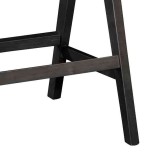 Karrige bari me krahë Winslow pakoworld dru rubberwood e zezë-rattan pvc natyral-pëlhurë gri