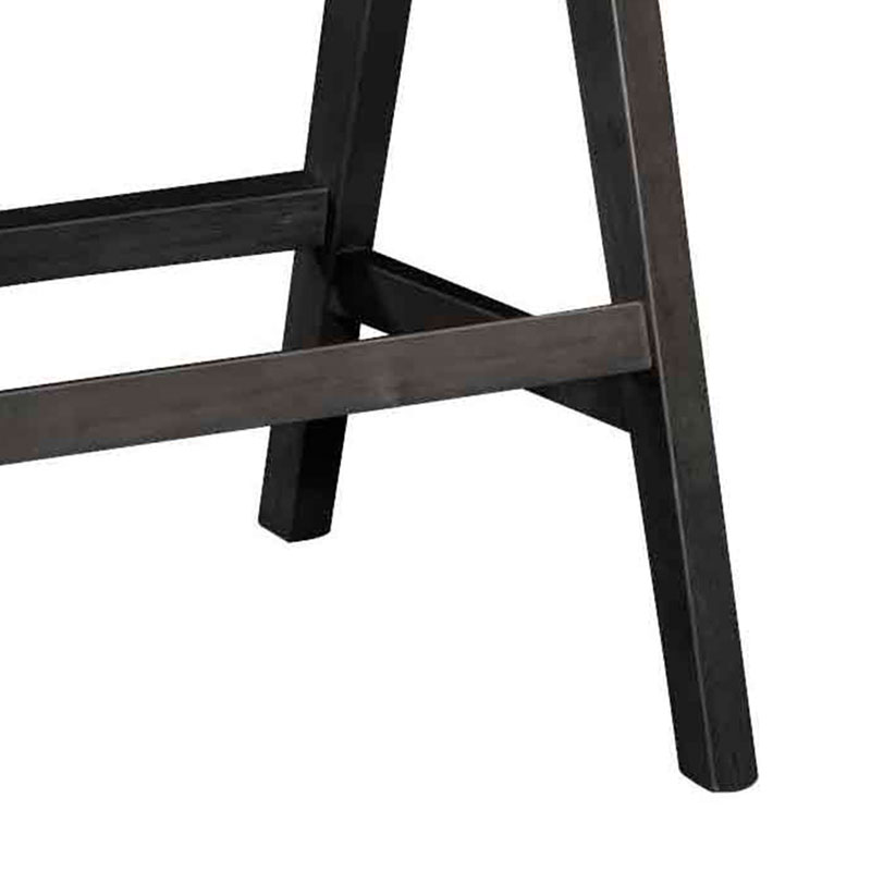 Karrige bari me krahë Winslow pakoworld dru rubberwood e zezë-rattan pvc natyral-pëlhurë gri
