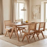 Set ngrënieje Winslow pakoworld set 5 copë dru gome arrë e lehtë 160x85x75cm