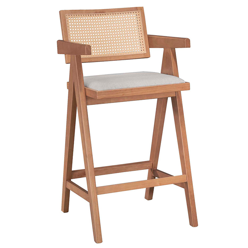 Set ngrënieje Winslow Ι pakoworld set 5 pjesë dru kauçuk arrë e çelur 120x45x100cm