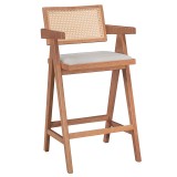 Set ngrënieje Winslow Ι pakoworld set 7 pjesë dru kauçuk arrë e çelur 120x45x100cm