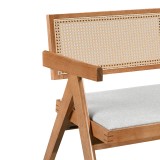 Winslow pakoworld divan 2-vendësh prej druri kauçuku në ngjyrë arrë të lehtë-pëlhurë gri e lehtë 130x60x77.5cm