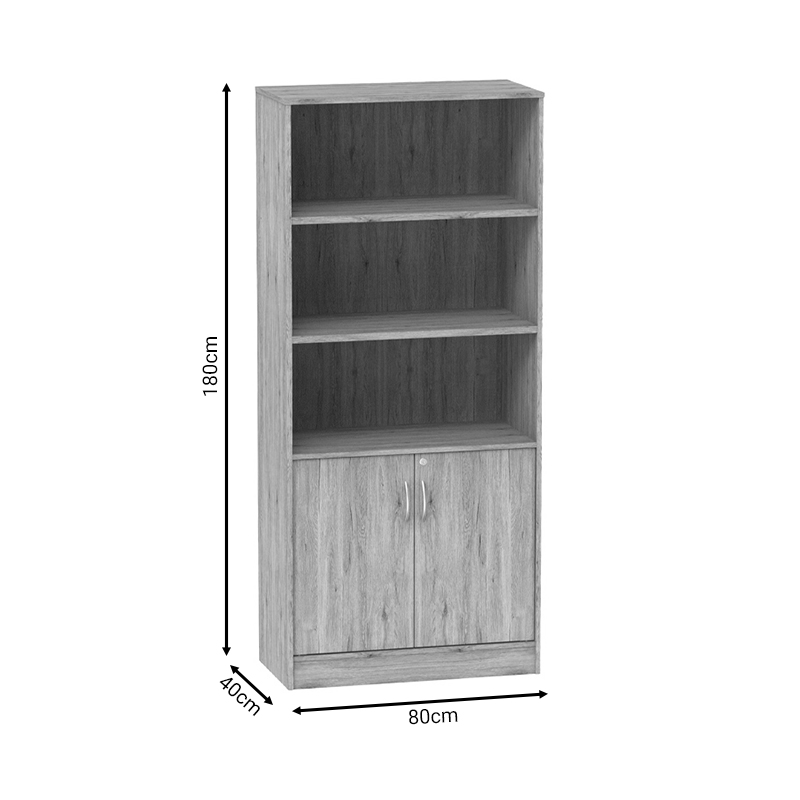 Bibliotekë Anze pakoworld melamine natyrale 80x40x180cm