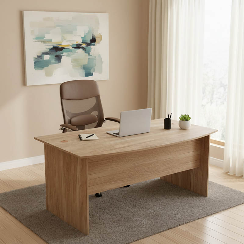 Tavolinë pune Anze pakoworld melamine natyrale 180x93.5x75cm
