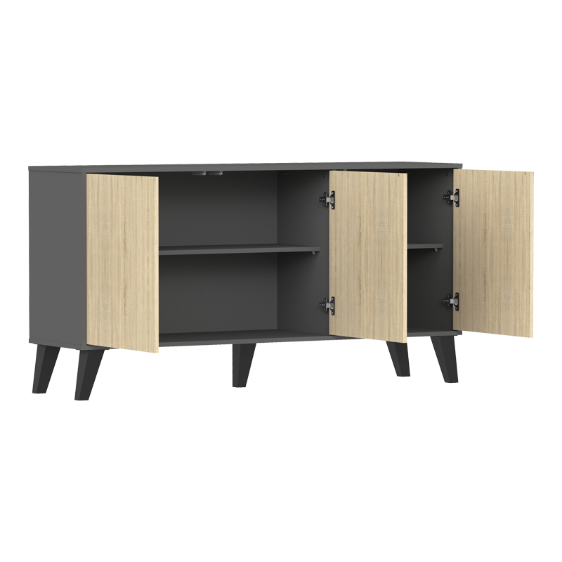 Bufe Billie pakoworld antracit-SONOMA 149x40x77cm