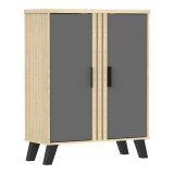 Dollap këpucësh Shoby pakoworld antracit-sonoma 70.5x30x91cm