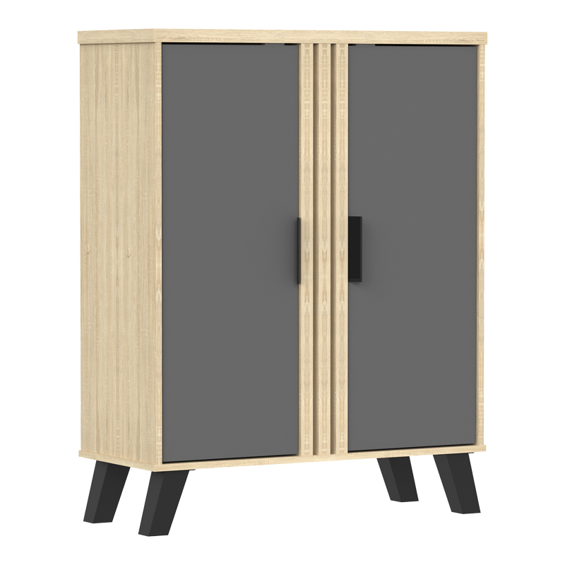 Dollap këpucësh Shoby pakoworld antracit-sonoma 70.5x30x91cm