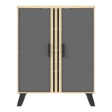 Dollap këpucësh Shoby pakoworld antracit-sonoma 70.5x30x91cm