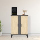 Dollap këpucësh Shoby pakoworld sonoma-antracit 70.5x30x91cm