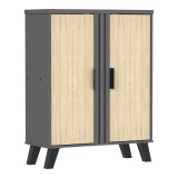 Dollap këpucësh Shoby pakoworld sonoma-antracit 70.5x30x91cm