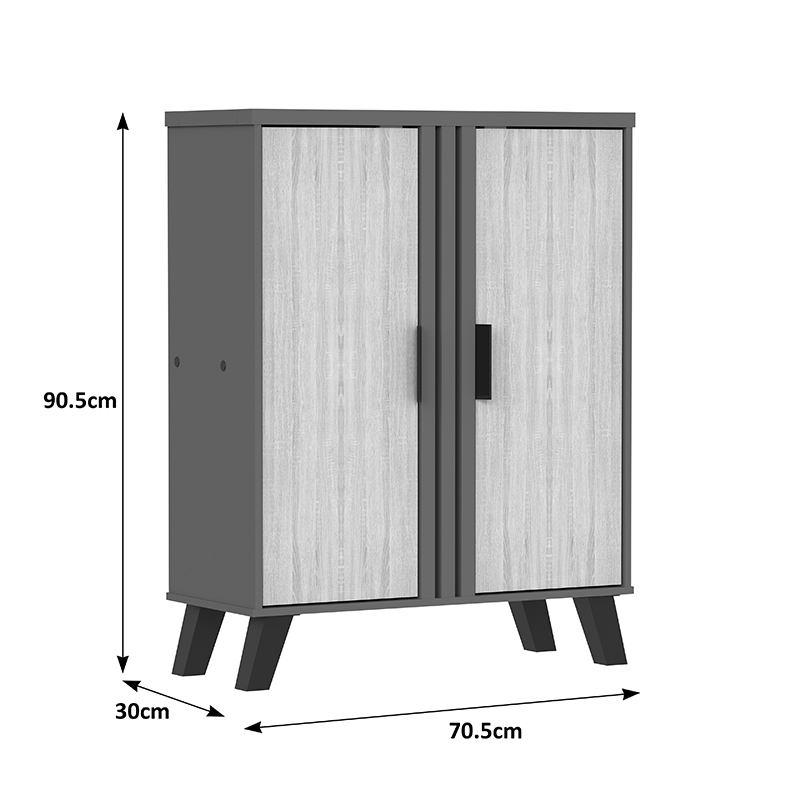 Dollap këpucësh Shoby pakoworld sonoma-antracit 70.5x30x91cm