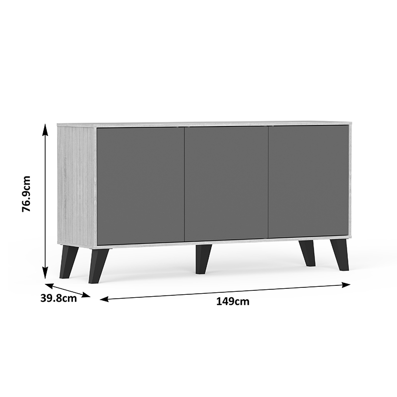 Bufe Billie pakoworld sonoma-anthracite 149x40x77cm