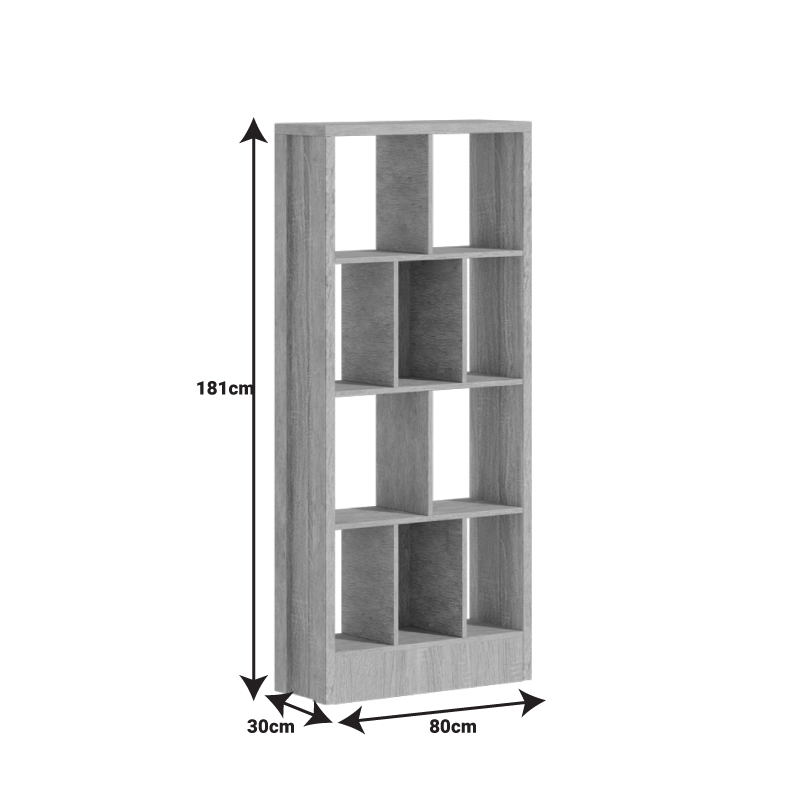 Librari Dividre pakoworld melaminë lisi SONOMA 80x30x181cm