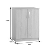 Kabinet këpucësh Shordo pakoworld melamine e bardhë-lisi 60x40.5x80cm