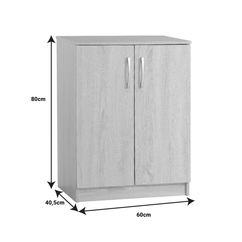 Kabinet këpucësh Shordo pakoworld melamine e bardhë-lisi 60x40.5x80cm