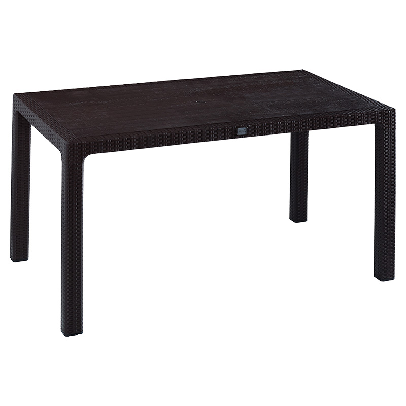 Set ngrënieje Explore-Confident pakoworld set 7 copë PP kafe 150x90x73.5cm