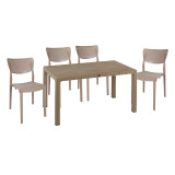 Set ngrënieje Explore-Ignite pakoworld set 5 copë PP kapuçino 150x90x73.5cm