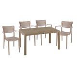 Set ngrënieje Explore-Forntline pakoworld set 5 copë PP kapuçino 150x90x73.5cm