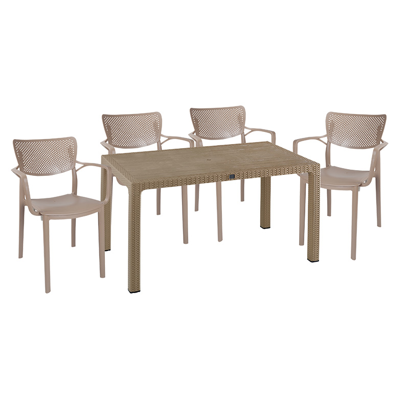 Set ngrënieje Explore-Forntline pakoworld set 5 copë PP kapuçino 150x90x73.5cm