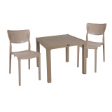 Set ngrënieje Explore-Ignite pakoworld set 3 copë PP kapuçino 90x90x73,5cm