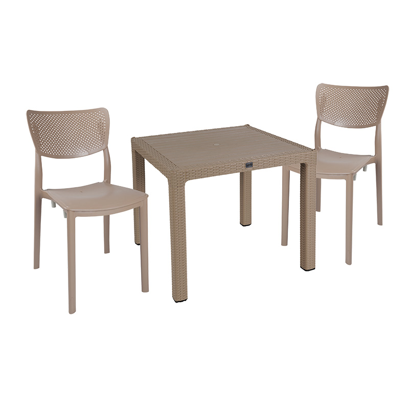 Set ngrënieje Explore-Ignite pakoworld set 3 copë PP kapuçino 90x90x73,5cm