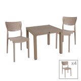 Set ngrënieje Explore-Ignite pakoworld set 5 copë PP kapuçino 90x90x73,5cm